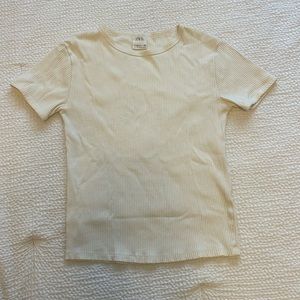 Zara, small/13-14, cream ribbed top